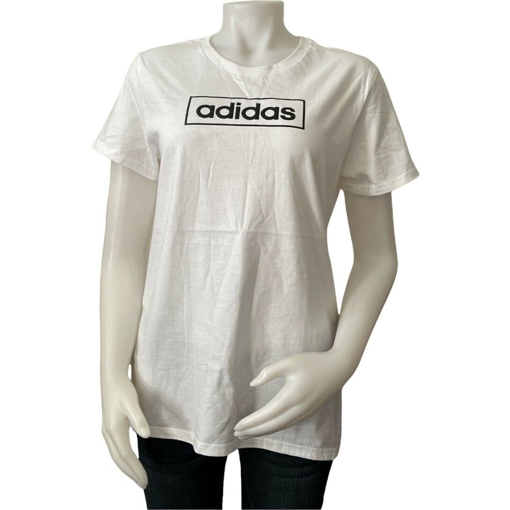 🪻Women’s T-Shirt Size L Adidas GRFX BXD T 1  Style EI4582 White Short Sleeves